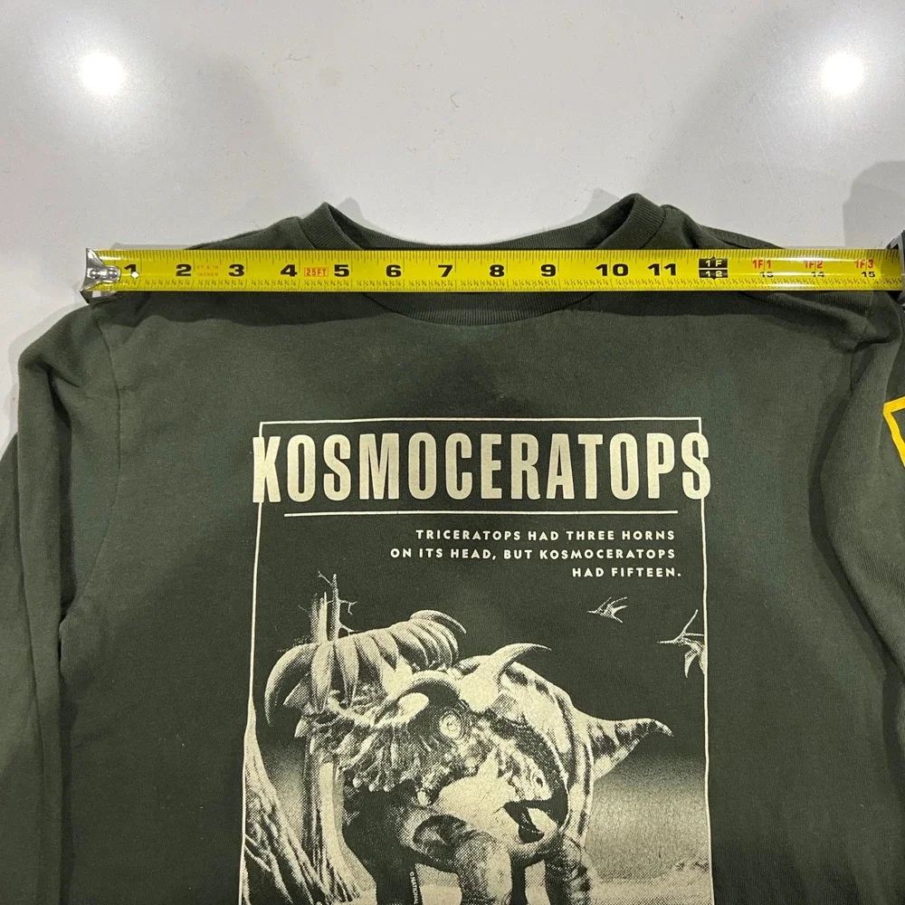 Gap Kids National Geographic Kosmoceratops Dinosaur Graphic Tee Green Size M